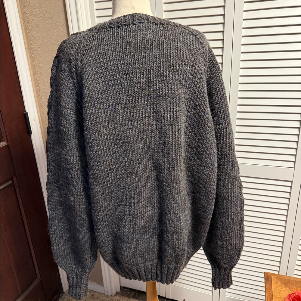 VTG Chunky Hand Knit Gray Wool Sweater Dress Mary Guild Cambridgeport, VT - Picture 4 of 7